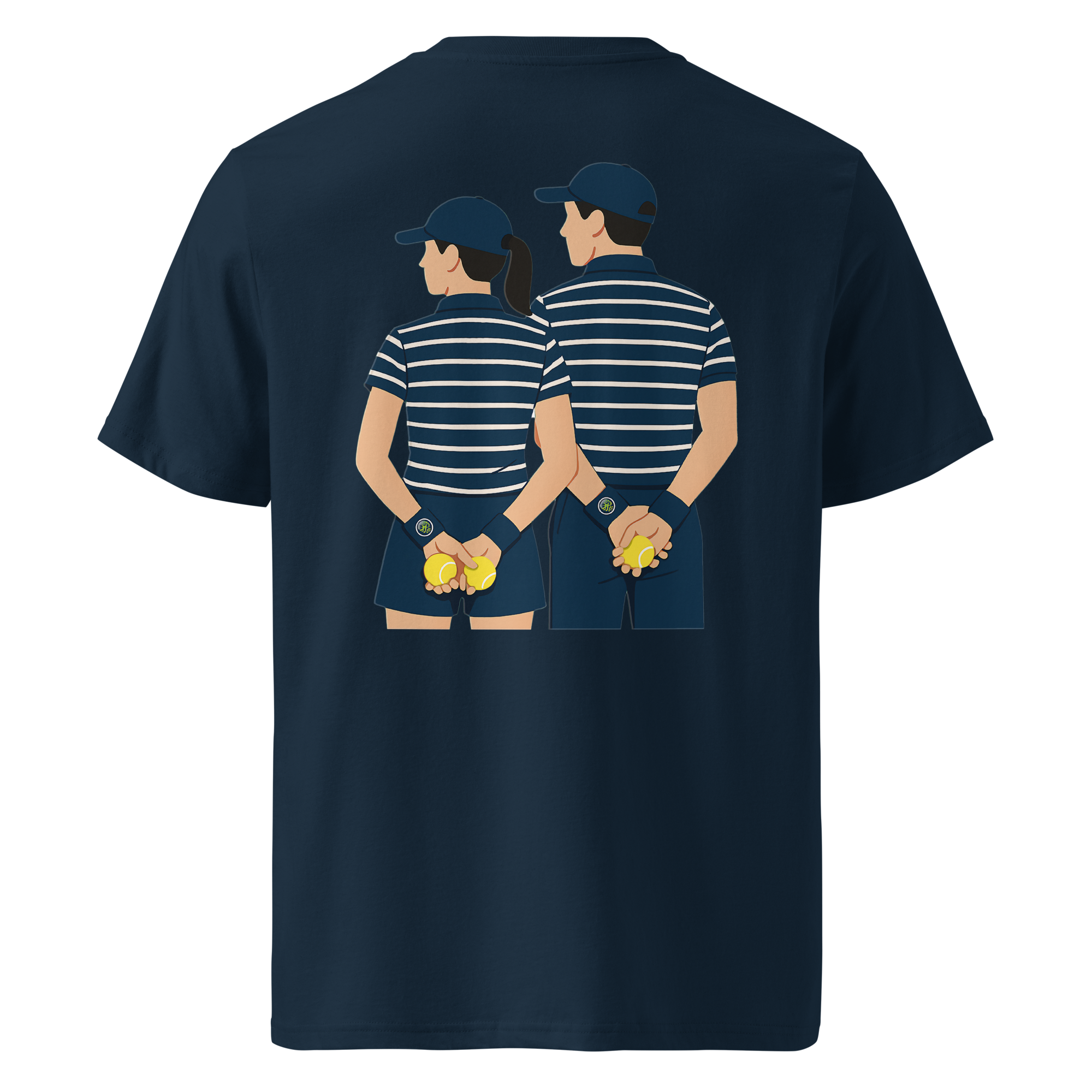 "Ball kids, Back print" Organic ribbed neck tee, Unisex