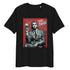 Black organic cotton tee featuring “Top Spin” graphic of Carlos Alcaraz – front view