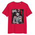 red organic cotton tee featuring “BIG 1” graphic of Novak Djokovic – front view   