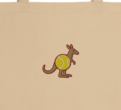 Close-up of natural cotton tote bag top edge and dual straps – stitching detail