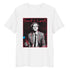 white organic cotton tee featuring “Powered by Carrot” graphic of Jannik Sinner – front view