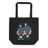Black organic cotton tote bag featuring “Ball kids” graphic of Jannik Sinner – front view