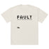Faded Bone (cream) oversized tee with black “FAULT – Own your fault” front print – hero view