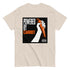 Natural (Beige) classic tee with “Powered by Carrot” hand-and-carrot graphic – front view