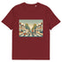 Burgundy organic classic-fit tee with “Big 4 Crossing” Abbey-Road-style print of Federer, Nadal, Djokovic & Murray – front view