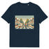 French Navy organic classic-fit tee with “Big 4 Crossing” Abbey-Road-style print of Federer, Nadal, Djokovic & Murray – front viewkup