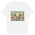 White organic classic-fit tee with “Big 4 Crossing” Abbey-Road-style print of Federer, Nadal, Djokovic & Murray – front view