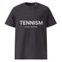  ANTHRACITE (dark grey) organic ribbed-neck tee with white “TENNISM – Court Culture” front print