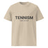DESERT DUST（(Beige) organic ribbed-neck tee with black “TENNISM – Court Culture” front print