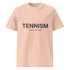FRAICHE PECHE organic ribbed-neck tee with black “TENNISM – Court Culture” front print