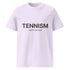 LAVENDER organic ribbed-neck tee with black “TENNISM – Court Culture” front print