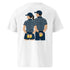 White Organic ribbed-neck tee with Ball Kids back print – back view