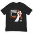 Black HEATHER vintage tee with “Powered by Carrot” hand-and-carrot graphic – front view