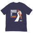 HEATHER MIDNIGHT NAVY vintage tee with “Powered by Carrot” hand-and-carrot graphic – front view